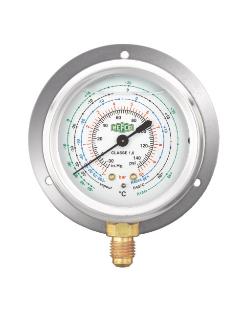 REFCO Manometer MR-306-DS-R407C 63mm stainless 1/4" SAE