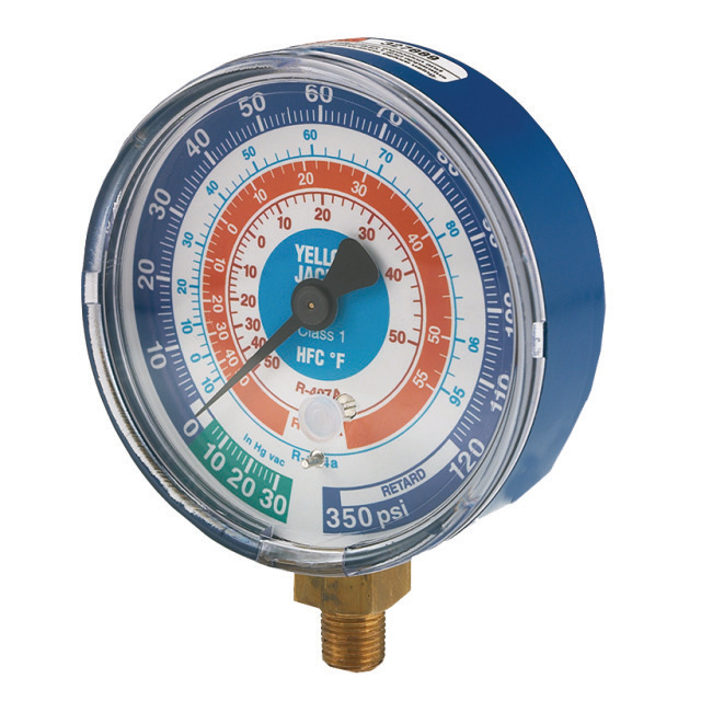 YELLOW JACKET Manometer 49132 80 mm blauw R134A/404A/407C