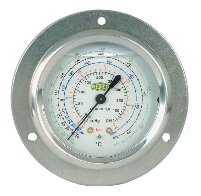 REFCO Manometer ++MR-305-DS-MULTI-35BAR++68mm stainless 1/4" SAE