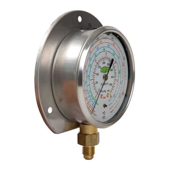 REFCO Manometer MR-606-DS-MULTI 100mm stainless 1/4" SAE