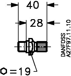 Danfoss Manometeraansluiting 1/4 flare (PMFL/FH) (niet voor NH3)